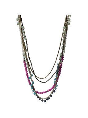 Nakamol Multi Strand Beaded Necklace Retro Boho Beachy Festival Fashion Jewelry